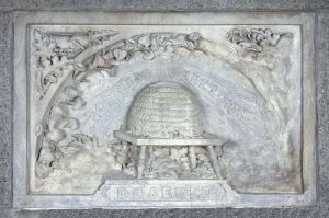 The beehive stone representing the territory of Deseret in the Washington Monument, 1853